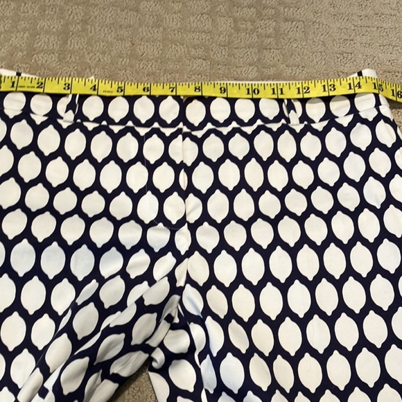 Printed Navy & White Slim Crop Pants - Picture 4 of 12